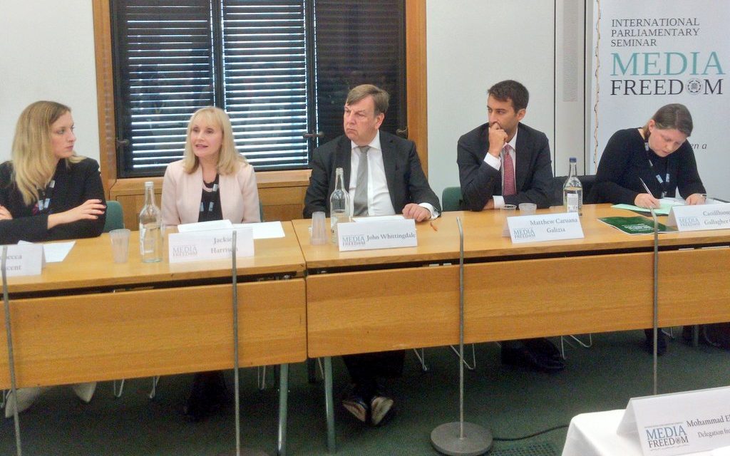 Jackie Harrison represents CFOM at the British Group Inter-Parliamentary Union seminar on Media Freedom